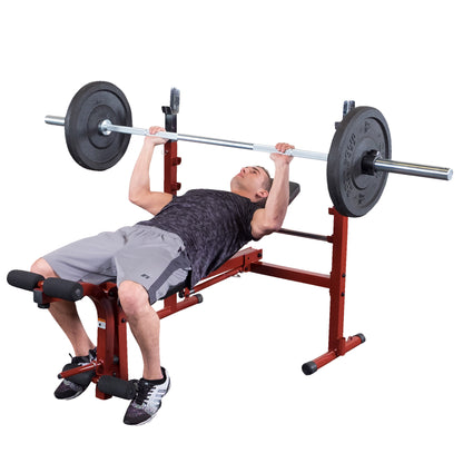 Best Fitness Folding Olympic Bench with Leg Developer BFOB10R