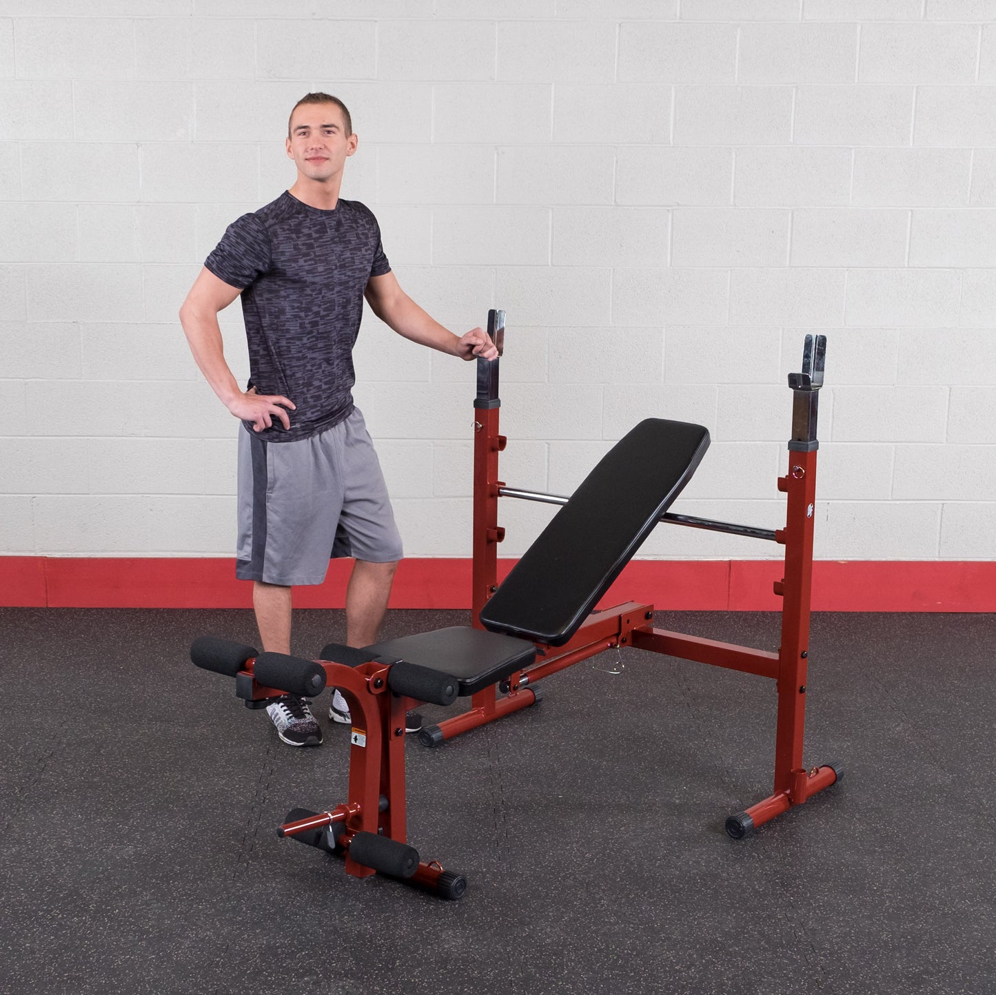 Best Fitness Folding Olympic Bench with Leg Developer BFOB10R