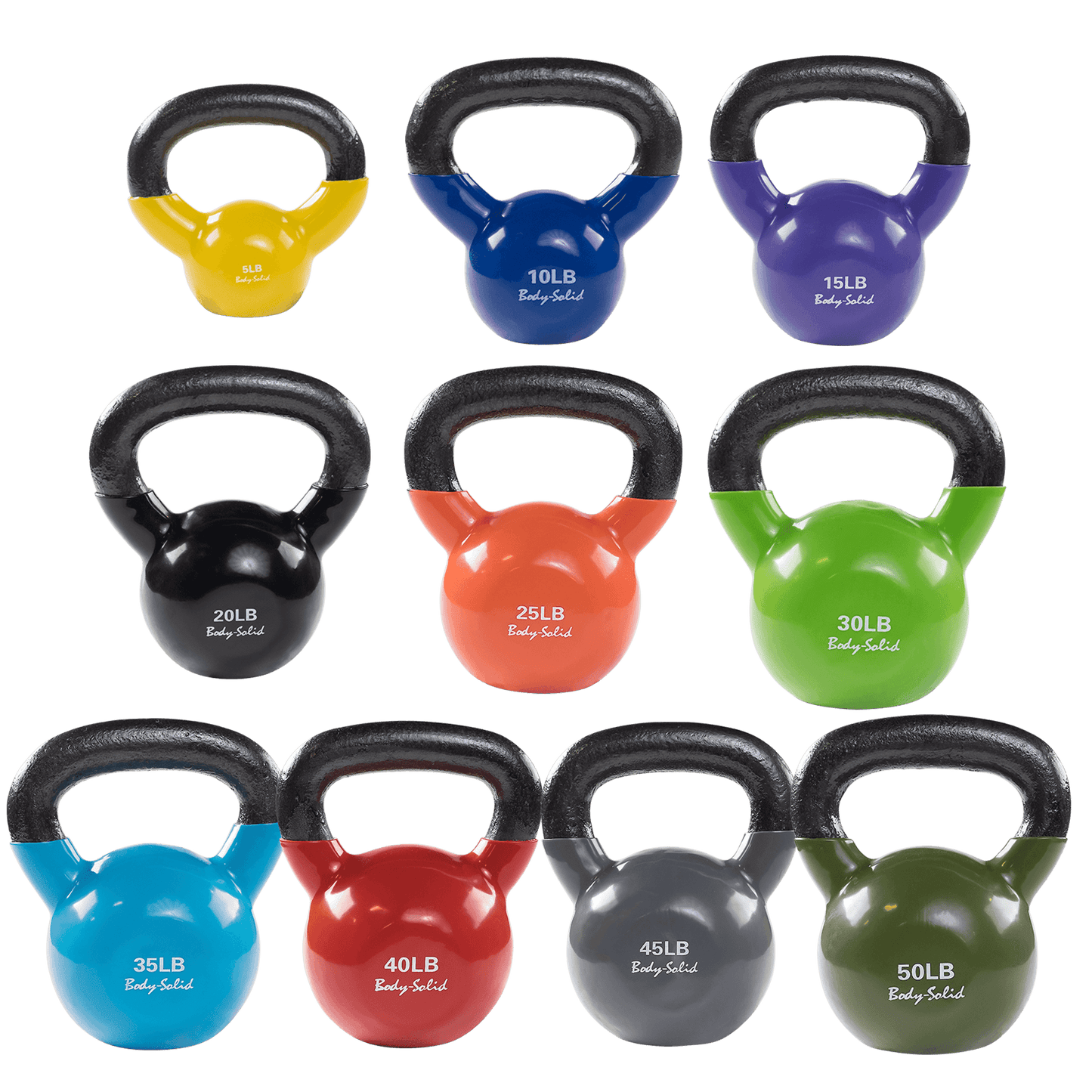 Body-Solid Vinyl Coated Kettlebells KBV