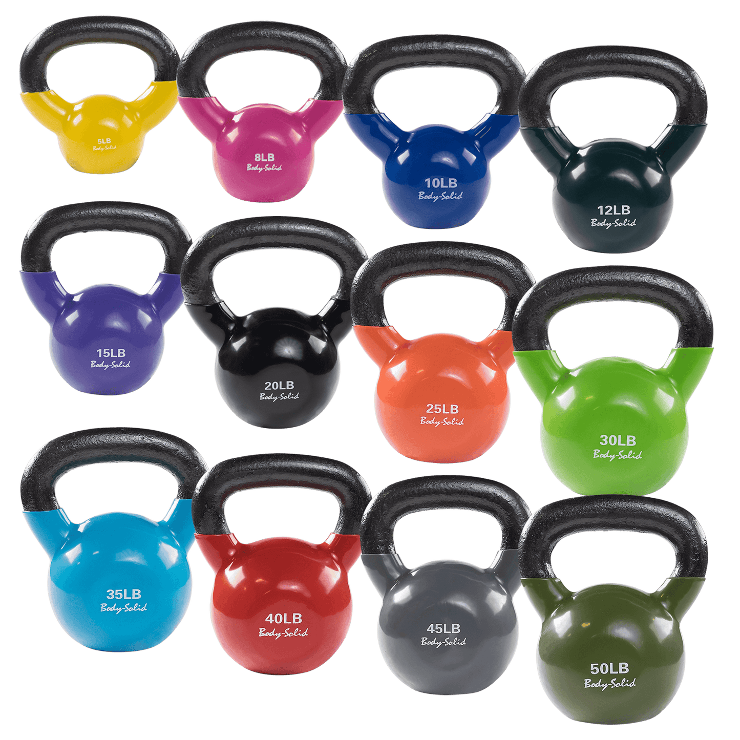 Body-Solid Vinyl Coated Kettlebells KBV