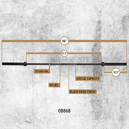 Body-Solid 7' Black Olympic Bar OB86B