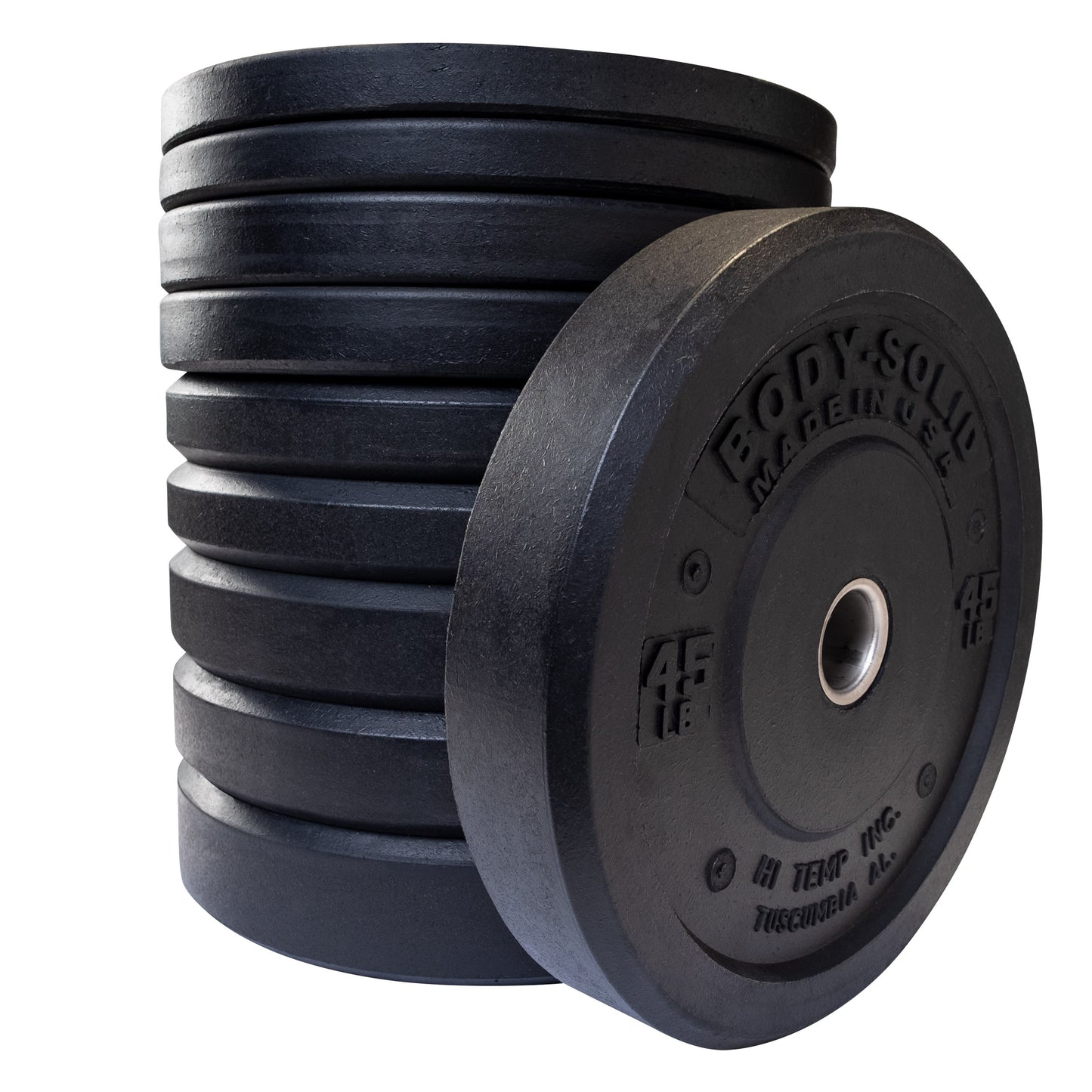 Body-Solid 260lb USA Premium Rubber Bumper Plate Set OBPH260