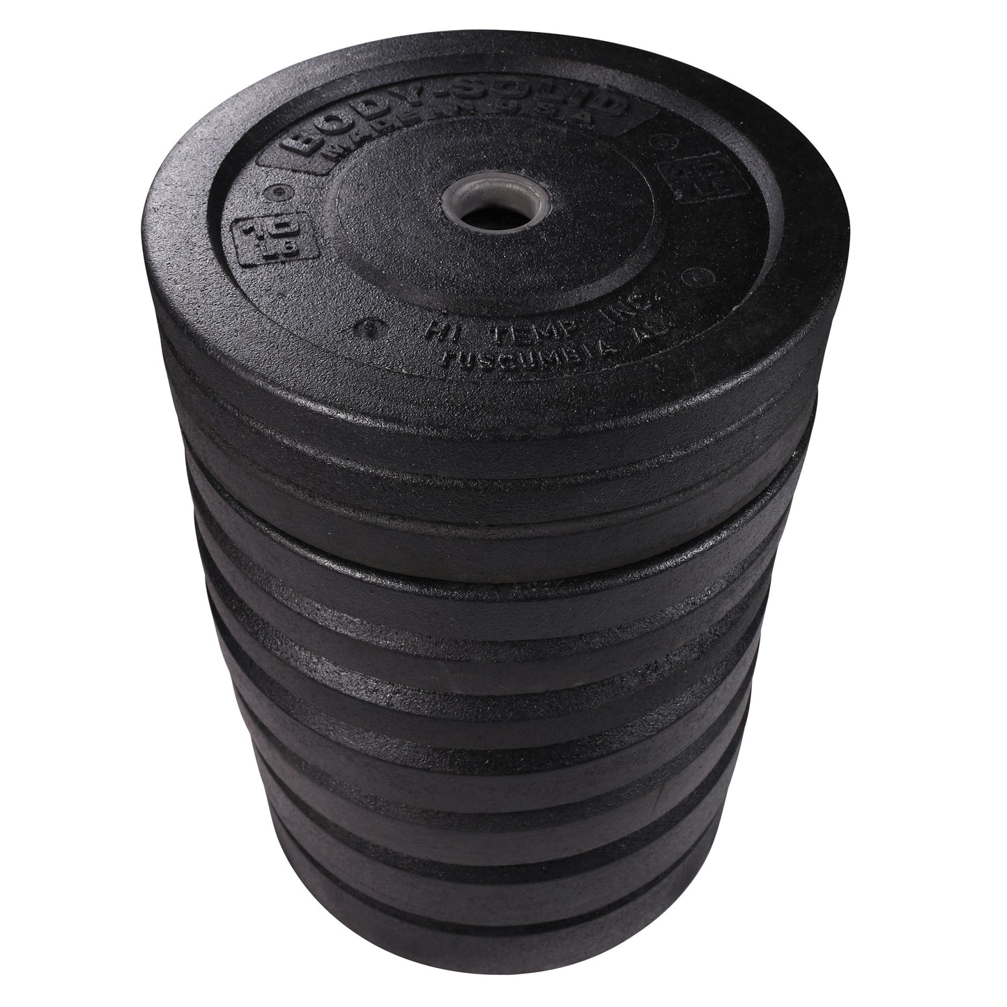 Body-Solid 260lb USA Premium Rubber Bumper Plate Set OBPH260