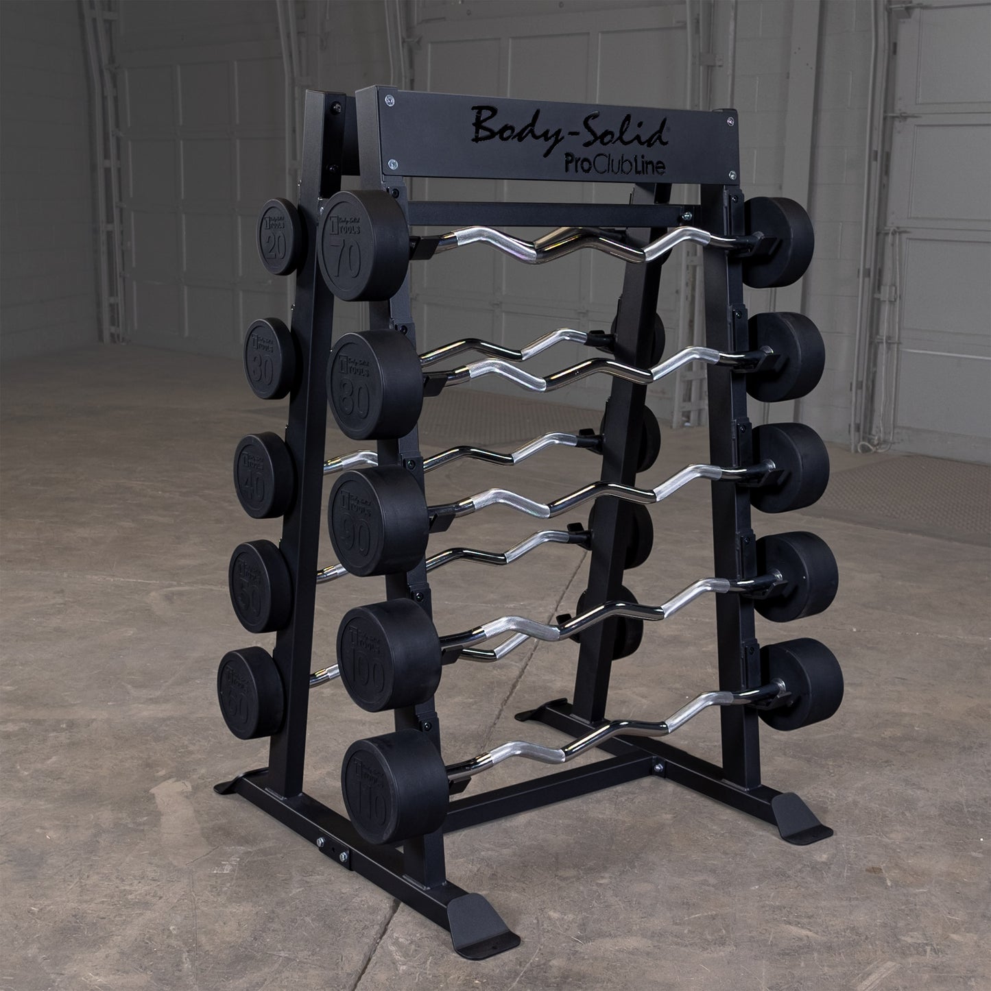 Body-Solid Pro Clubline Fixed Weight Barbell Rack SBBR100