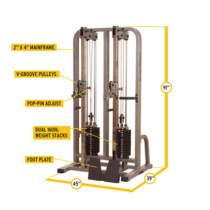 Body-Solid Pro Clubline Dual Cable Column SDC2000G