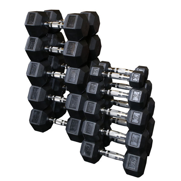 Body-Solid Rubber Hex Dumbbell Sets SDRS