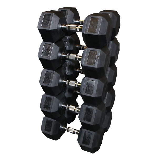 Body-Solid Rubber Hex Dumbbell Sets SDRS